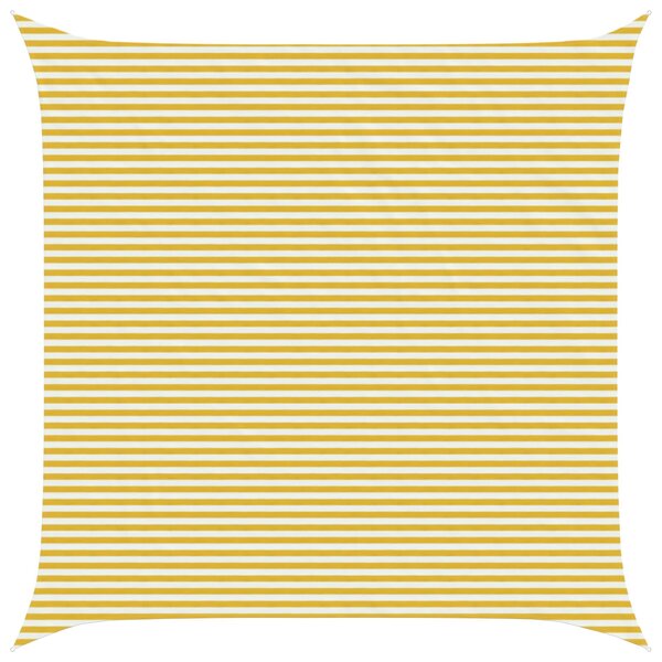 vidaXL Voile d'ombre Jaune et blanc 6 x 6 m HDPE