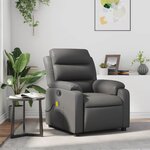 vidaXL Fauteuil de massage inclinable Gris Similicuir