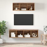 vidaXL Ensemble de meubles TV 2 Pièces Bois ancien 37 x 37 x 142.5 cm