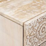 vidaXL Armoire de lit Blanc 50 x 33 x 60 cm Bois de mangue massif