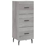 vidaXL Buffet Sonoma gris 34 5x34x90 cm Bois d'ingénierie