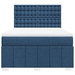 vidaXL Sommier à lattes de lit avec matelas Bleu 140x190 cm Tissu