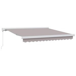 vidaXL Auvent Rétractable Gris clair 350 x 250 cm Tissu et Métal