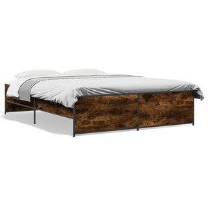 vidaXL Cadre de lit sans matelas chêne fumé 140x200 cm
