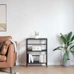 vidaXL Étagère Chêne noir 60 x 29 5 x 81 cm Bois d'ingénierie