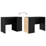 vidaXL Bureau Chêne noir Bois d'ingénierie Compact Bureau moderne