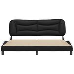 vidaXL Cadre de lit sans matelas Hvar noir et blanc 180x200 cm similicuir