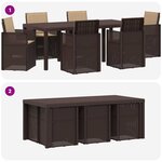 vidaXL Ensemble de salle à manger pour jardin 7 Pièces Marron et taupe PP