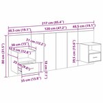 vidaXL Tête de lit avec armoire 3 Pièces Bois Ancien Bois d'ingénierie