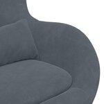 Fauteuil œuf vidaXL en velours gris foncé