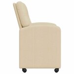 vidaXL Chaises de Salle à Manger avec Roues avec des roues 2 Pièces Crème