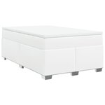 vidaXL Sommier à lattes de lit avec matelas Blanc 120x200cm Similicuir