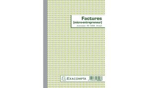 Manifold Factures micro-entrepreneur 21x14 8cm - 50 feuillets autocopiants dupli EXACOMPTA