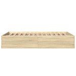vidaXL Cadre de lit chêne sonoma 135x190 cm bois d'ingénierie