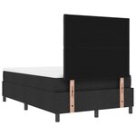 vidaXL Lit à Ressorts avec Matelas & Banc Noir 120x200 cm Tissu