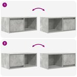 vidaXL Meuble TV gris béton 60x31x25 5 cm bois d'ingénierie