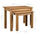 vidaXL Tables gigognes 2 Pièces Bois de pin massif Assortiment Panama