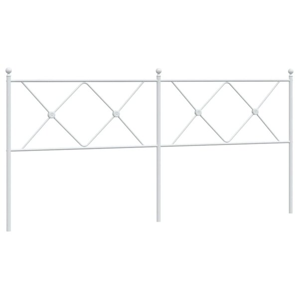 vidaXL Tête de lit métal blanc 180 cm