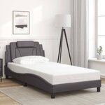 vidaXL Cadre de lit avec lumières LED gris 100x200 cm similicuir