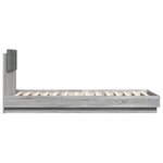 vidaXL Cadre de lit tête de lit et lumières LED sonoma gris 100x200 cm
