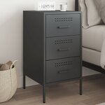 vidaXL Table de chevet noir 36x39x68 cm acier laminé à froid