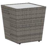 Set de Bistro de Jardin 3 Pièces avec Coussins Gris en Poly Rattan
