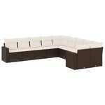 vidaXL Salon de jardin 10 Pièces avec coussins marron résine tressée