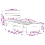 vidaXL Cadre de lit avec tête de lit sans matelas 75 x 190 cm