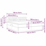 vidaXL Lit de rangement LED avec matelas Gris clair 180 x 200 cm Tissu