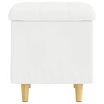 vidaXL Pouf de rangement Blanc 40 x 40 x 45 cm Simili cuir