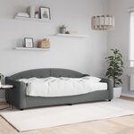 vidaXL Lit de jour avec matelas gris foncé 100x200 cm tissu