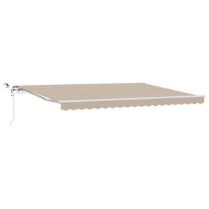 vidaXL Auvent Rétractable Beige 450 × 300 cm Polyester et métal