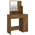 vidaXL Coiffeuse avec LED Chêne fumé 86 5x35x136 cm