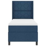 vidaXL Lit à ressorts avec matelas Bleu 90 x 190 cm tissu
