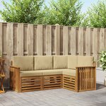 vidaXL Ensemble de canapés d'extérieur 4 pc Naturel et Beige Polyester