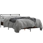 vidaXL Cadre de lit sans matelas chêne fumé 135x190 cm