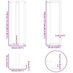 vidaXL Pieds de table de bar en forme de T  2 pièces  anthracite  50 x 35 x (110-111) cm  acier