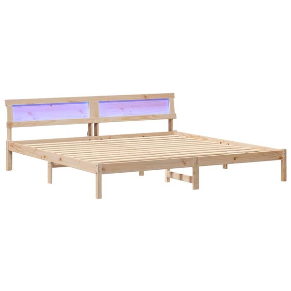 vidaXL Cadre de lit Marron 180 x 200 cm Bois massif en pin