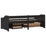 vidaXL Lit de jour avec 3 tiroirs sans matelas IRUN noir 90x200 cm