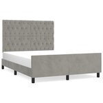 vidaXL Cadre de lit avec tête de lit Gris clair 140x190 cm Velours