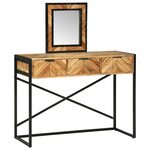 vidaXL Table de maquillage avec miroir 100x40x120 cm Bois massif d'acacia