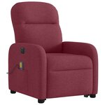 vidaXL Fauteuil inclinable de massage électrique Rouge bordeaux Tissu