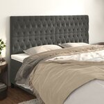 vidaXL Têtes de lit 4 Pièces Gris foncé 90x7x78/88 cm Velours