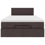 VidaXL Cadre de lit ottoman avec matelas marron foncé 120x190 cm tissu