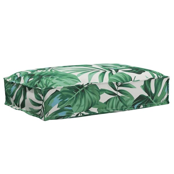 vidaXL Coussin pour assise de palette Motif de feuille 60 x 40 x 8 cm