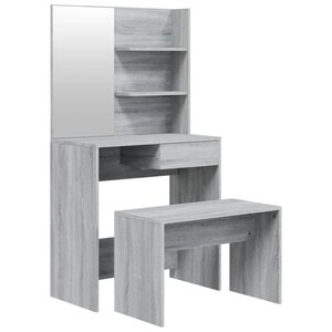 vidaXL Ensemble de coiffeuse Sonoma gris 74 5x40x141 cm