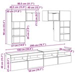 vidaXL Meubles TV muraux 6 Pièces Chêne noir 100 x 30 x 40 cm