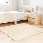 vidaXL Tapis shaggy à poils longs NAVARRA crème 120x120 cm polyester