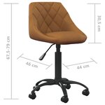 vidaXL Chaise de bureau Marron Velours