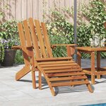 vidaXL Chaise de jardin Adirondack et repose-pied Bois d'acacia massif
